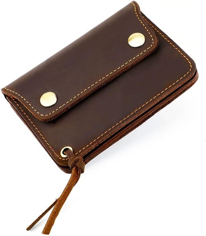 Coin Purse for Men Leather Compact Wallet with Zip Coin Compartment Mini Pouch(Colour 1)
