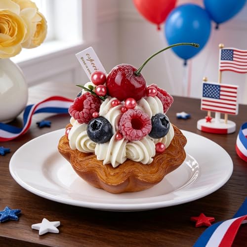 Image of Red White and Blue Pearl Sprinkles for Baking Edible, 4th of July Sprinkles, Patriotic Sprinkles with 4 Sizes Sugar 130g /4.6oz, Cupcake, Ice Cream, Donuts, Macaron Toppings Supplies (2mm, 4mm, 7mm, 1cm)