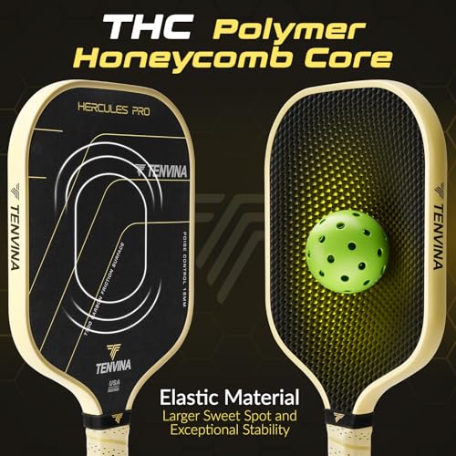 Image of TENVINA Pickle Ball Paddle, Thermoforming 4-Layer T700SC Friction Carbon Fiber Pickleball Paddle, USAPA Approved Professional Pickleball Paddles Offering Strong Spin and Power for Athletes