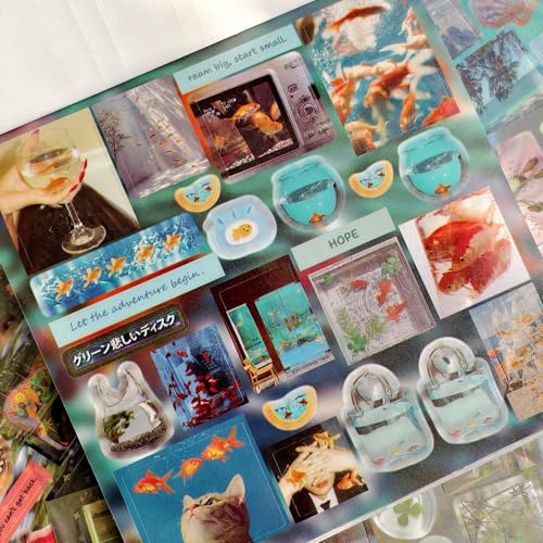 Image of Retro Japanese Sticker Book with Over 1200 Pcs, 30 Sheets of Manga Style Aesthetic Stickers for Journaling and DIY Craft
