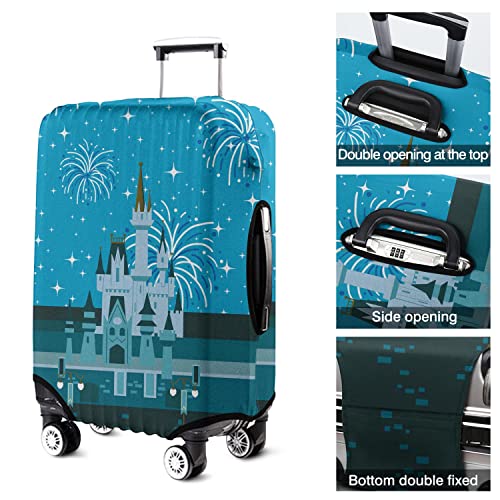 Luggage Covers for Suitcase Fashion Castle Firework Suitcase Cover Baggage Covers Fit 25-28 Inch Luggage4
