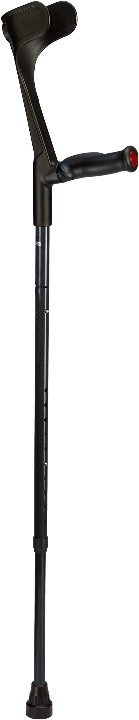 Ossenberg Black Carbon Fibre Anatomical Soft Grip Folding Travel Crutch - Left