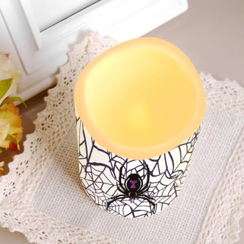 Image of Halloween Gothic Spider Flameless LED Candles | Flameless Candles with Remote Flickering LED Candles with Timer for Halloween Party Patio Celebration Accents, 4 Pack