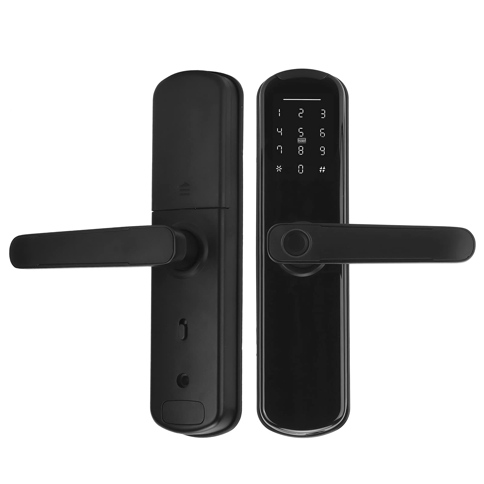 aqxreight Cerradura para Huella Digital con Llave Mecánica Entrada de Seguridad Aleación de Aluminio para Dormitorio de Oficina y Cerradura Anticopia de Puerta con Huella Digital de Puerta con
