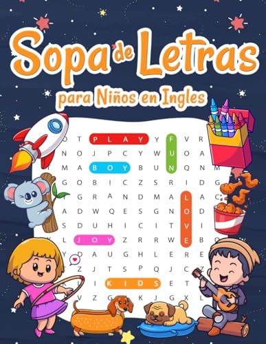 Sopa de Letras para Niños en Ingles: Libro de Rompecabezas Divert...