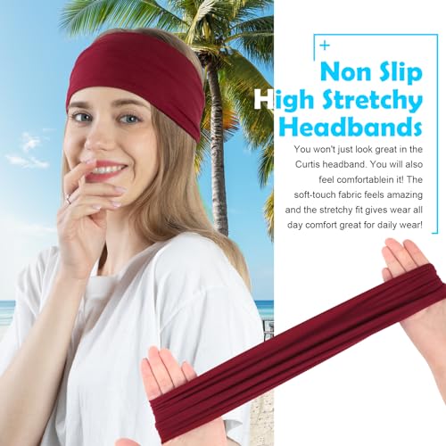Image of RITOPER Wide Thick Headbands for Women Non Slip, 10 Pack Buttery Soft Workout Yoga Running Sweat Head Bands, Solid Headband Hair Bands for Wig Cover, Spa Day, Travel, Washing Face, Daily Use