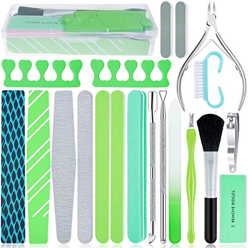 20 in 1 Nail File Set, EAONE Professional Manicure Kit Pedicure Tools Nail Art Tools with Nail Files and Buffers Cuticle Nipper Cuticle Pusher Nail Cutter for Hand and Foot Nail Salon, Case Packaged