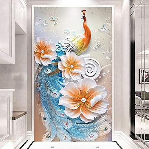 Peinture diamant fleur de paon en cristal strass brillant de luxe