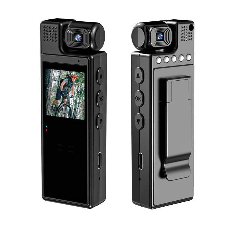 FREDI HD PLUS Professional WiFi Body Camera 1080P Full HD with 180° Rotatable Lens | 1.3” LCD Display | 128GB Support | Type C Rechargeable | Advanced Motion Recording