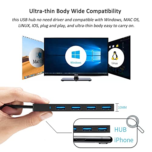 USB-Hub-TIEDXIOY-4-Port-USB-30-Hub-USB-Splitter-USB-Expander-for-Laptop-Xbox-Flash-Drive-HDD-Console-Printer-CameraKeyborad-Mouse