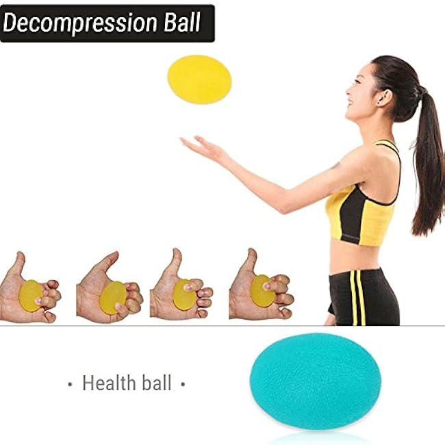 Egg Shaped Grip Ball, Silicone Massage Therapy Grip Ball for Wrist Finger Strength Exercise Stress Relief(Green)