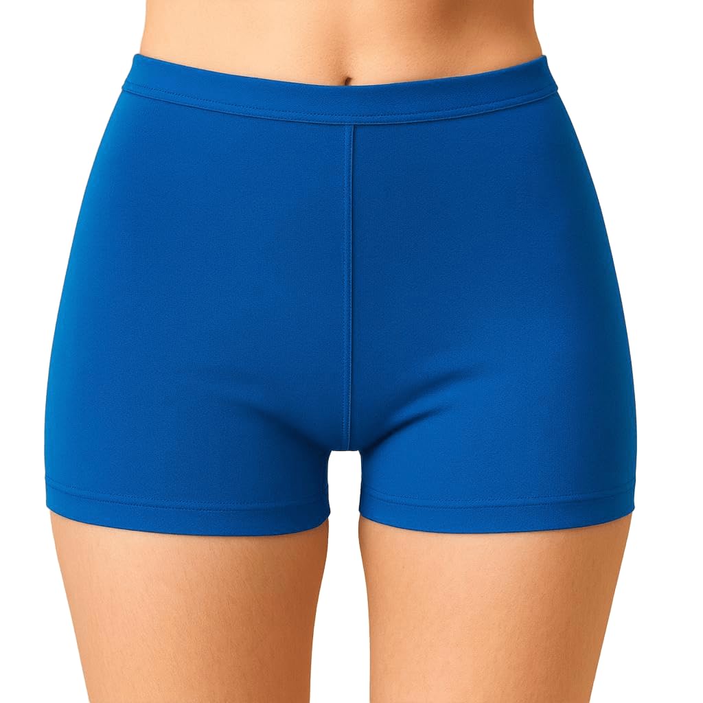 Women's Swim Shorts, Blue, Athletic Fit, Solid Color