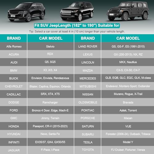 Favoto SUV Car Cover Waterproof All Weather