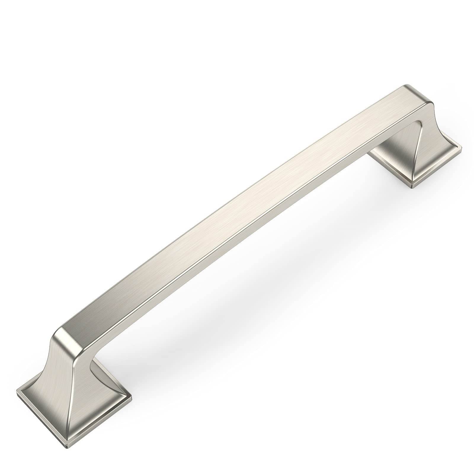 Amerdeco 6 Pack Brushed Satin Nickel Cabinet Pulls, 6.3 Inch(160mm) Hole Centers Kitchen Cabinet Handles, Solid Zinc Alloy Cabinet Hardware Drawer Pulls for Dresser Cupboard Wardrobe,AM046