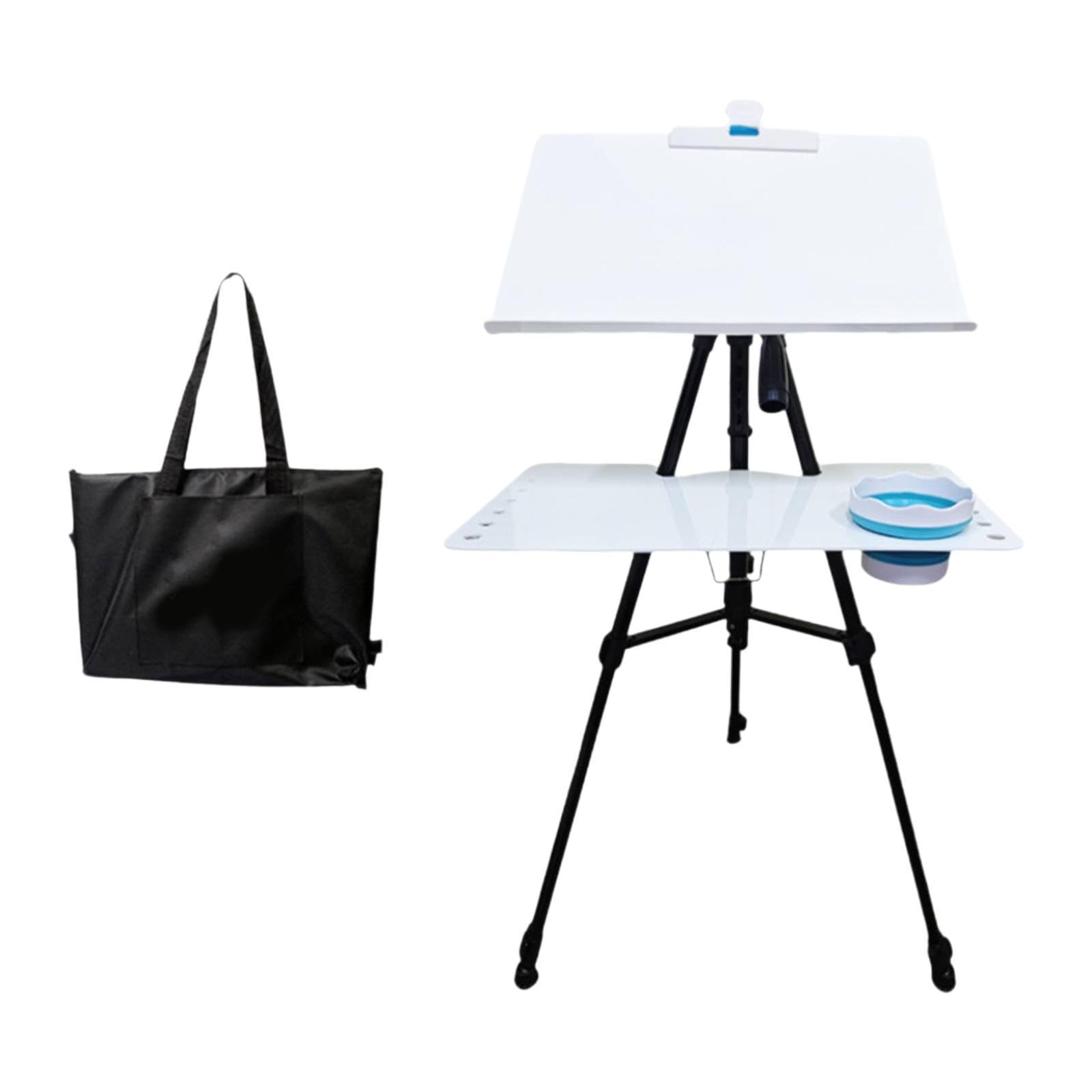 Caballete Portátil, Soporte de Pintura de Metal Ajustable, Soporte Multifuncional para Tablero de Acuarela, Plegable, Telescópico, con Bolsa de