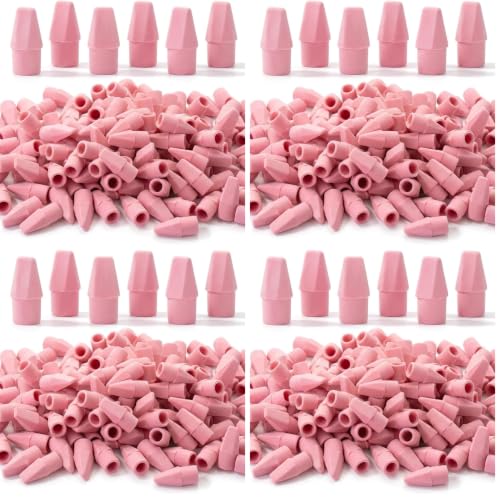 Image of Mr. Pen- Pencil Top Erasers, 480 Pack, Pink, Latex-Free | No-Smudge Cap Pencil Erasers for Precise Erasing, Kids, Teachers, Studying Supplies