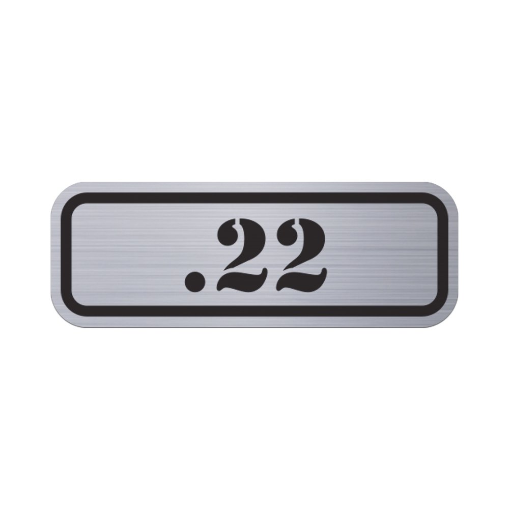 RDW (4X .22 Metallic Ammo Can Badge Sticker Self Adhesive Label 3M 22 slug - Silver