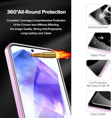 Image of Premium Tempered Glass Screen Protector Compatible For Samsung A35 5G / A55 Cellphone 5G (6.6 Inch, Pack Of 1) | Edge-to-Edge Protector Full Protection With Installation Kit