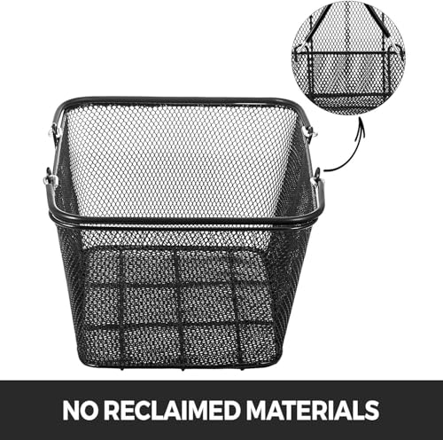 12Pcs Schwarzer Draht-Einkaufskorb mit faltbaren Griffen, stapelbarer Metallwagen für Supermarkt-Lebensmittelwäscherei, langlebiges 44Lbs-Kapazitäts-Set mit Organizer-Ständer