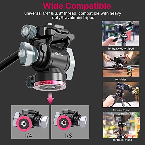 Image of Video Fluid Head for Camera Tripod - U-190 Mini Pan Tilt Head Small Panoramic Ball Head with Arca Swiss Quick Release Plate Lightweight Filming Equipment for DSLR Heavy Duty Travel Tripod