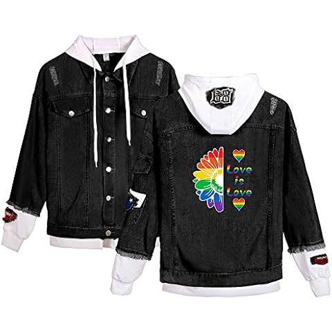 APHT Men and Women Denim Jacket LGBT Gay Lesbian Pride Jacket Long Sleeve Sweatshirts Fashion Sport Coat Blouse Shirts Outwear Cover