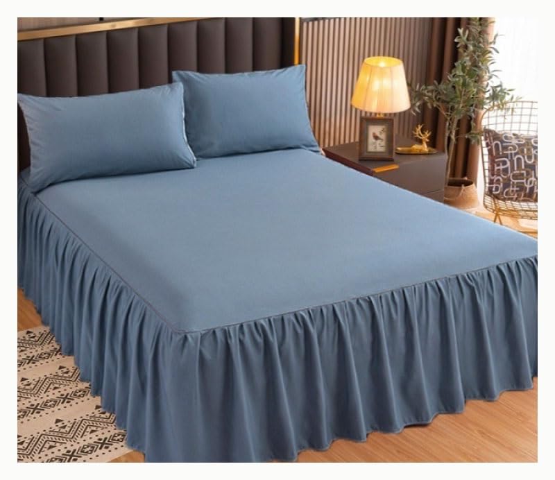 Famvotar Falda De Cama De Encaje Acolchada De Algodón Elegante, Falda De Cama Con Volant