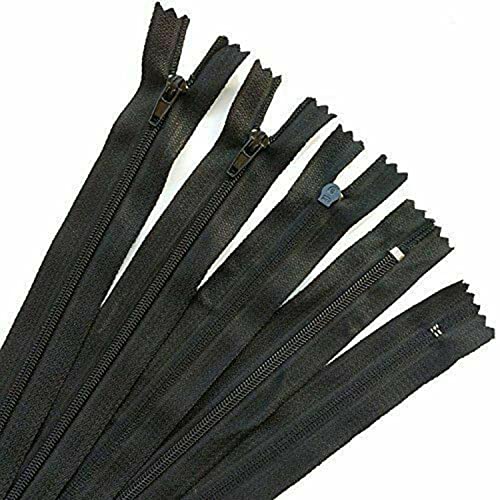 Yotsuba 20Pcs Closed End Nylon Coil Zipper for Sewing, Zippers for Bags and Purses, DIY Crafts, Tailoring, Costume Design, and Garment Repair – 20cm Sewing Zippers Set (Black)