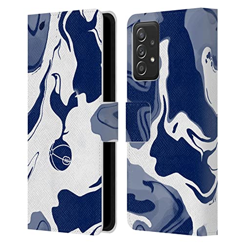 Coque Samsung Galaxy A53 5G Tottenham Hotspur étui portefeuille cuir bleu marbré