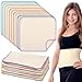 Dandat 10 Pack Cotton Flannel for Castor Oil Pack 11 x 12 Inch 1 Ply Castor Oil Wrap Reusable Castor Oil Flannel Cloth Pastel Edges Paperless Towels for Relaxing Reading Meditation Massage, 10 Colors