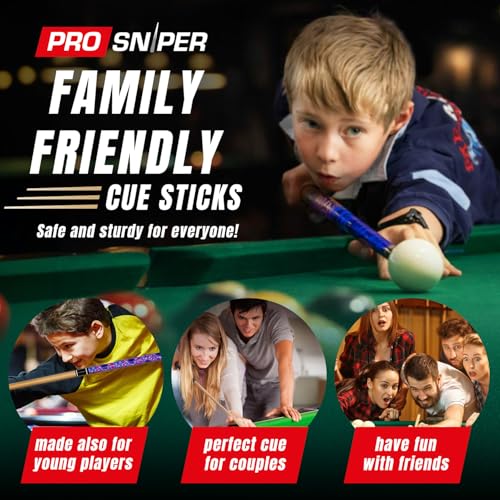 Prosniper Premium Pool Sticks Set of 4 | 58-Inch, 19-Oz Canadian Maple Pool Cue with Low-Deflection Shaft & 4 Extra Chalks | Pro-Grade Billiard Cue for Home & Bar Play - Image 7