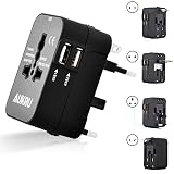 adaptador convertidor de viaje universal - Tiene 2 puertos Usb: al mismo tiempo puede carga dos dispositivos, por ejempro, móviles, tableta, Cámaras Digitales etc.