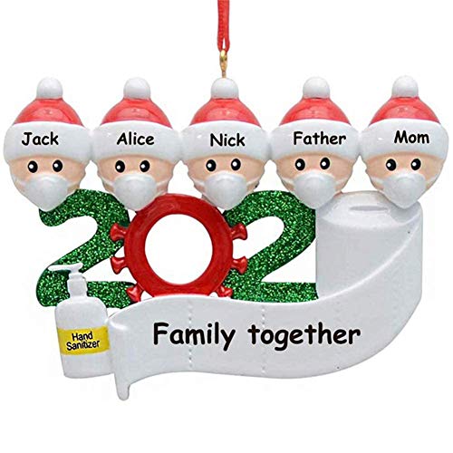 2020 Weihnachtsschmuck,DIY Personalisierte Überlebende Familie Von 2, 3, 4, 5,6,7 Weihnachten 2020 Christmas Ornament Segen Harz Schneemann Weihnachtsbaum Hängen Anhänger Für Weihnachtsbaum Deko