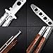 Butterfly Knife - Balisong Trainer - Wood Practice Butterfly Trainer with Sure Spring Latch - Balisong Knives NOT Real NOT Sharp Blade - Full Stainless Steel Fake Dull Trick CSGO Fidget Toy K12 W-N