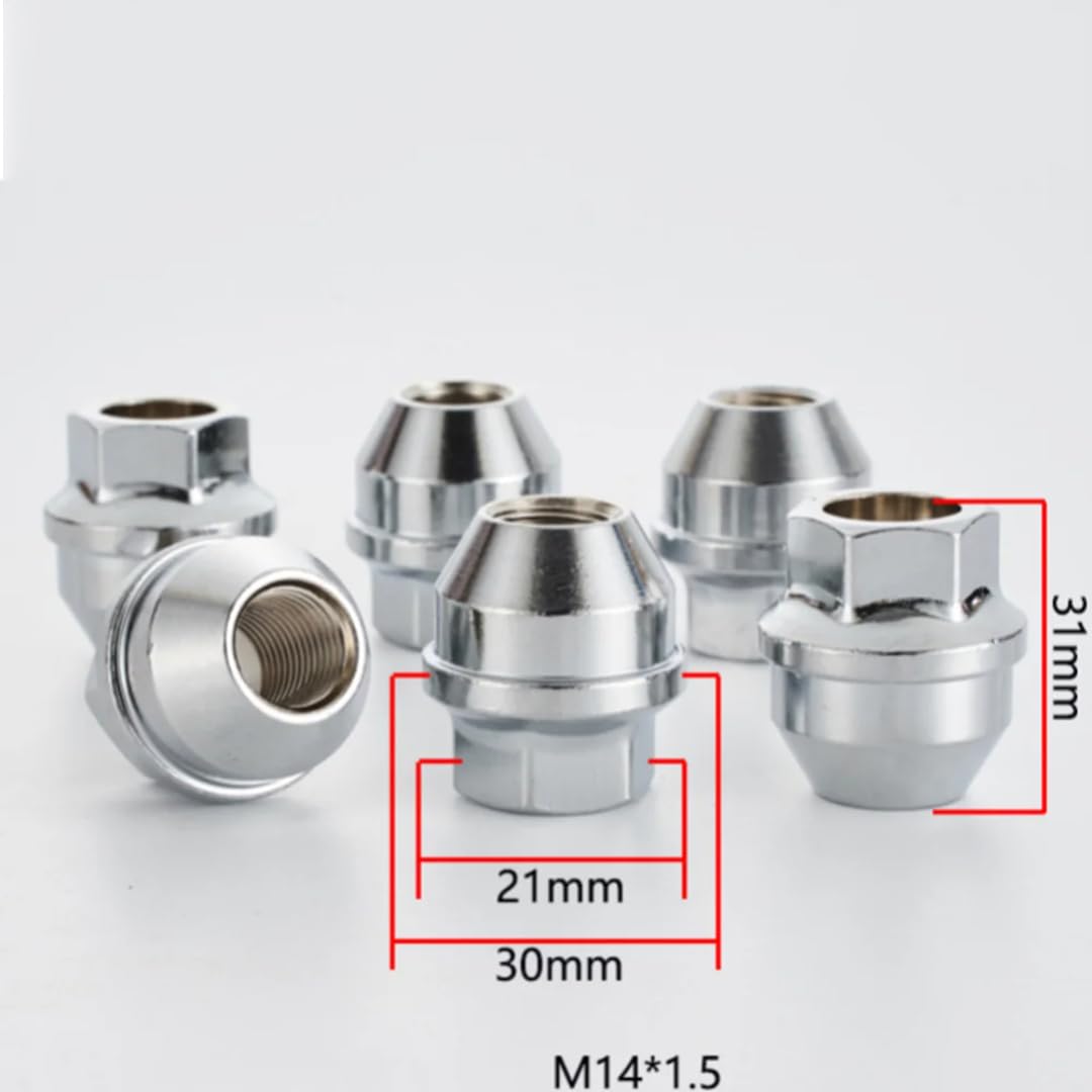 Nakrętki do Kół dla Tesli Model 3/Y/S/X, 10 szt. nakrętek kół M14x1,5 z otwartym końcem, sześciokątnych, 21mm, wysokość 31mm