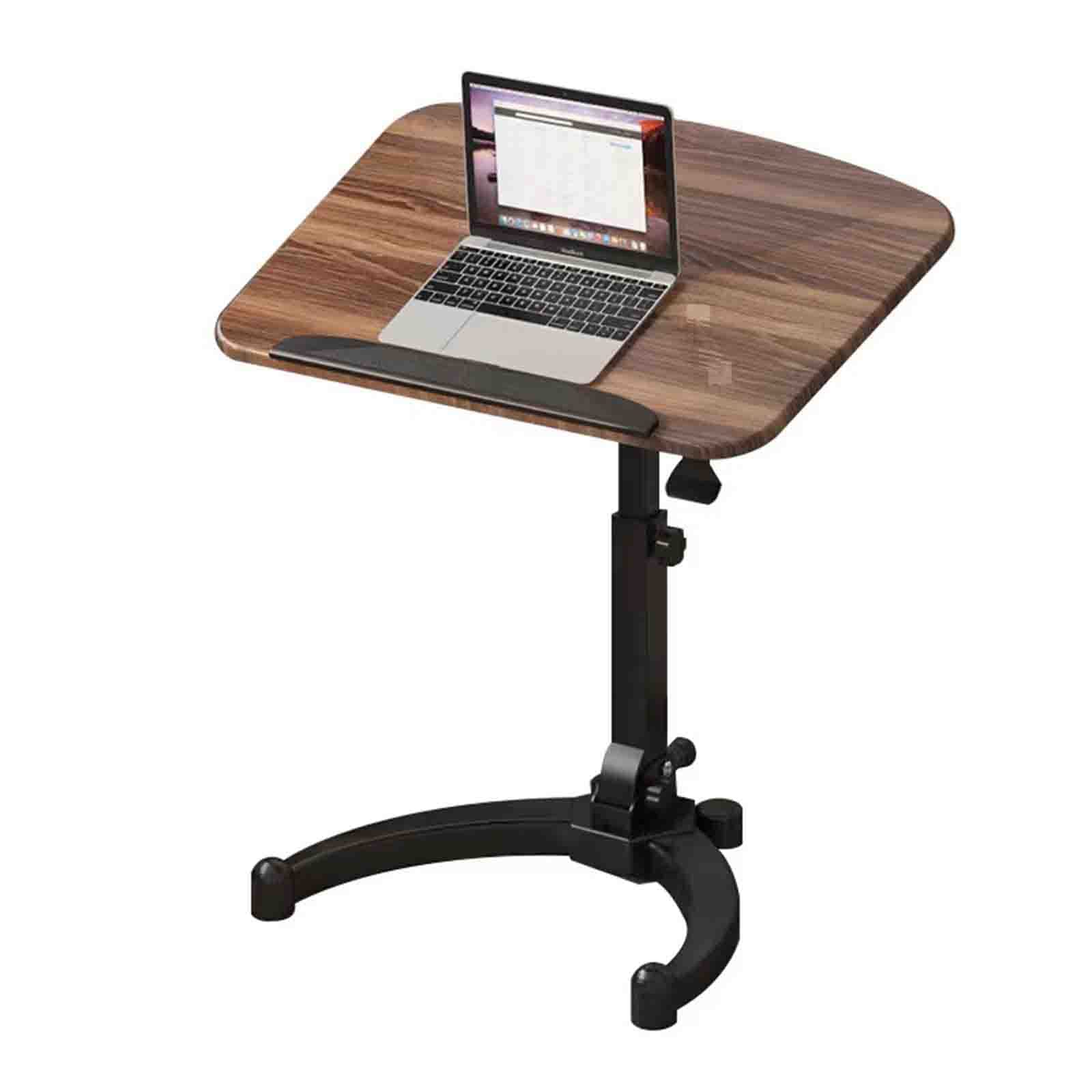 CGCSYZ Folding Computer Desk, Movable Lifting Study Table Bedside Computer Desk Desk Standing Writing Workbench (Brown)