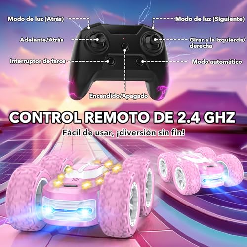 Voiture Télécommandé Fille, Rose Monster Truck Jouet Fille 8 9 10 11 12 Ans – vue 5
