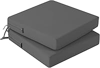 Vista 14 de idee-home Juego de 2 cojines para sillas de exterior, cojines de asiento impermeables para muebles de patio, almohadilla de repuesto para silla