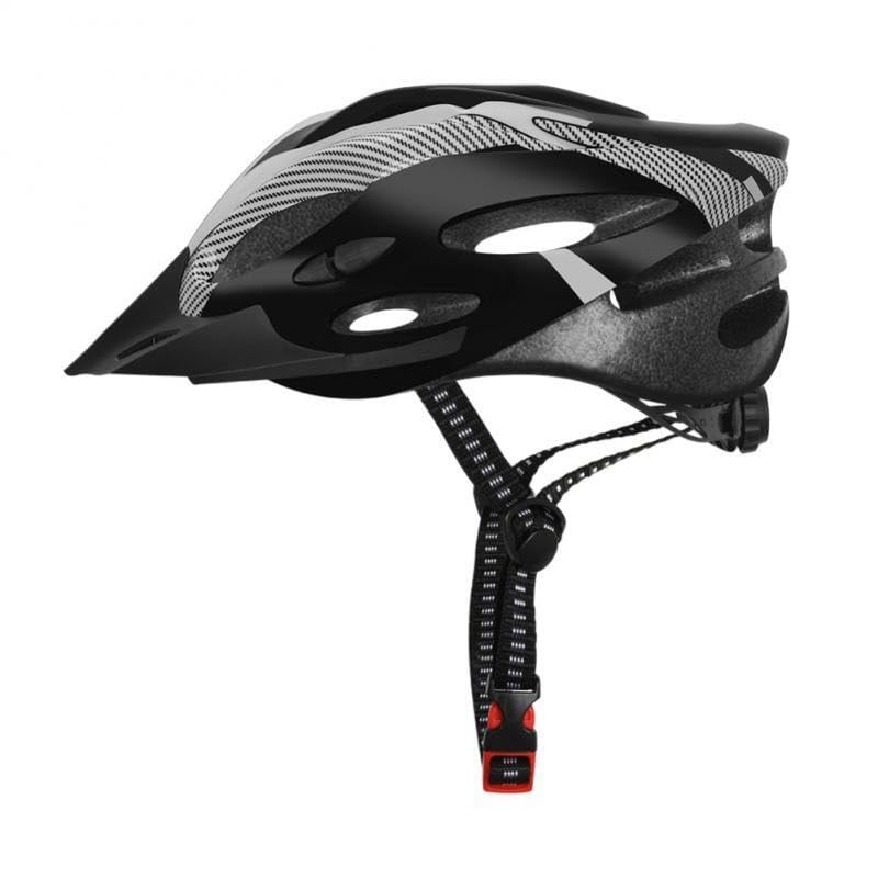 Casco Bici Casco de Bicicleta Fibra Carbono Ajustable MTB Road Bike Motorbike Ciclismo(Black White)