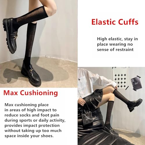 Chaussettes esthétiques décontractées blanches à texture plissée fine et confortable