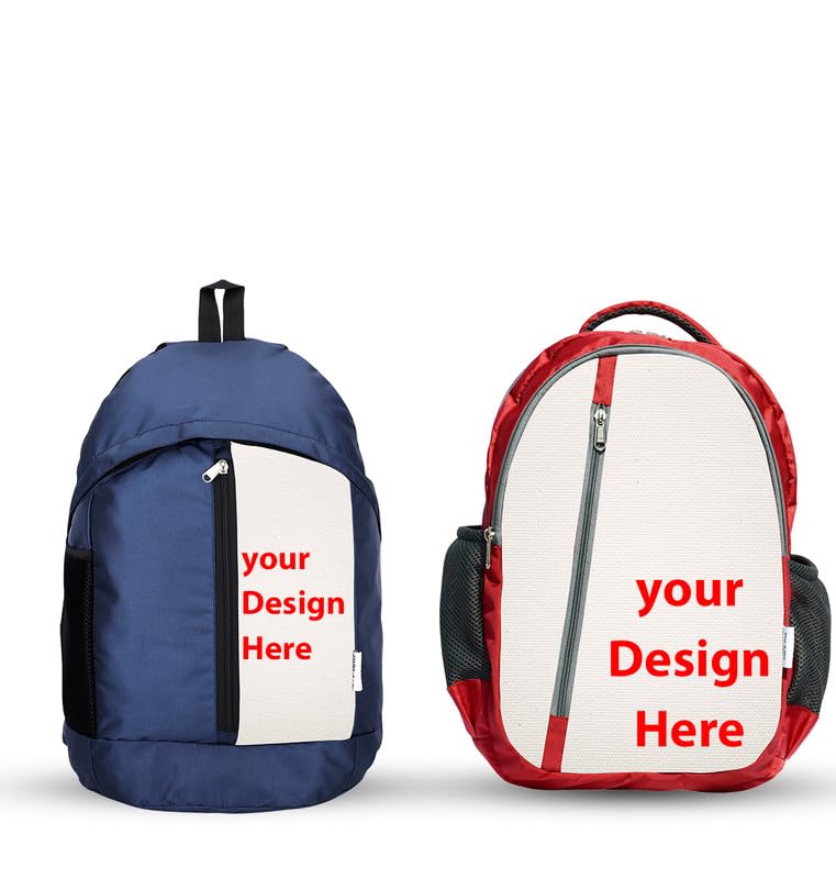 MY FAV Combo of 2, 30 Liter Customized Backpacks, Printed Bag for Office, Corporate Gift and College, School, Digitally Customised Laptop Backpack with Photo, For Adult