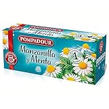 Pompadour Infusión Manzanilla Y Menta - 25 sobres.