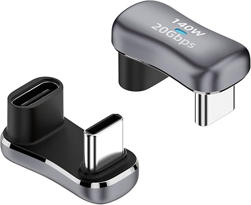 Miniatura 1 de Duttek USB C 180 Degree Adapter 140W, U Shape USBC to USBC Adapter with 0.4in Spacing, U Shape Extender Connector 20Gbps Support