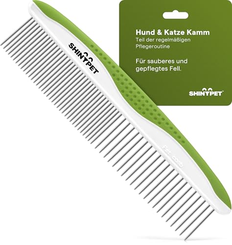 Hundekamm & Katzenkamm für Fellpflege Mittel- bis Langhaar Haustier - 2-in-1 Fellkamm für Katzen & Hunde - Kamm zum Entwirren und Entfernen von Knoten & Verfilzungen - Ebook-Anleitung