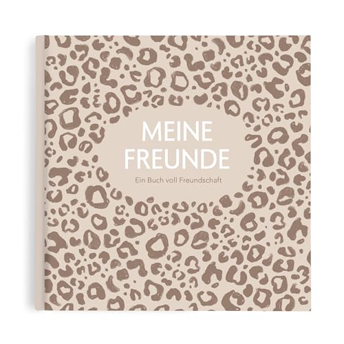 KIND OF HAZEL Freundebuch für Erwachsene Poesiealbum zum Ausfüllen für beste Freundin Kollegin Abschied Geburtstag Gästebuch Bucket List Erinnerungsbuch Leo Muster