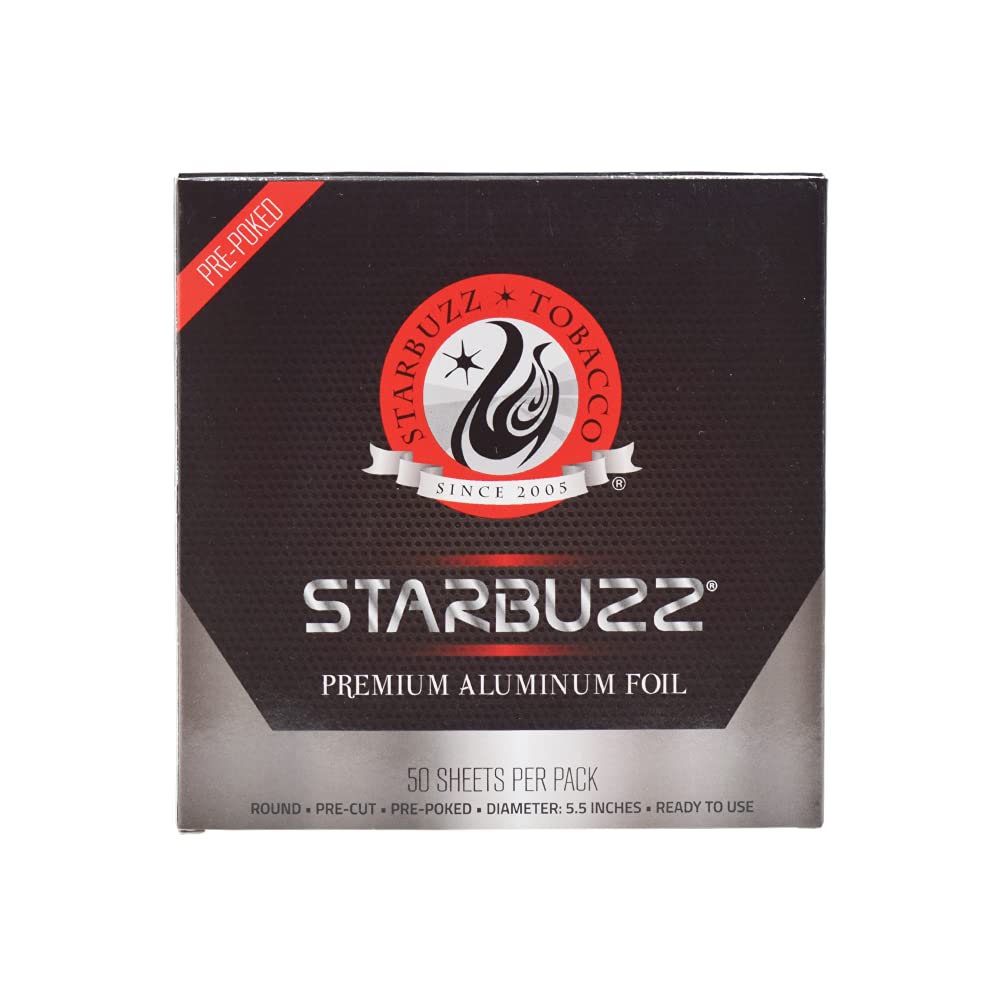 Starbuzz Pre Cut Premium Round Aluminum Foil 5.5 Inch 50 Pack