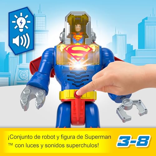 Robot Superman Imaginext con luces y sonidos de combate para niños de 3 años 2