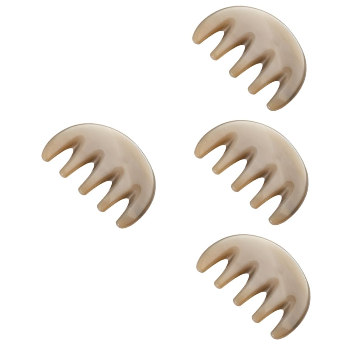 Healvian 4stücke Kopfhautmassage-kamm Aus Natürlichem Horn Zahn-massagebürste Für Entspannende Kopfhautmassage Tragbar Für Zuhause Oder Unterwegs Sanft Und Komfortabel Der Anwendung