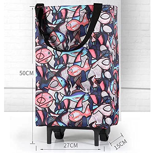 TTWLJJ Einkaufstrolley Klappbare Sackkarre Multifunktionale wasserdichte Einkaufstasche Mit Großer Kapazität… – Bild 8