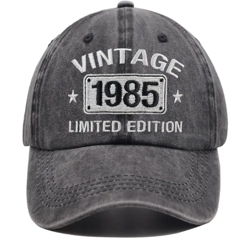 Vintage 1985 Limited Edition Hats for Men Women 41th Birthday Decorations 41 Year Old Adjustable Embroidered Baseball Cap Gifts for Retirement Mom Dad