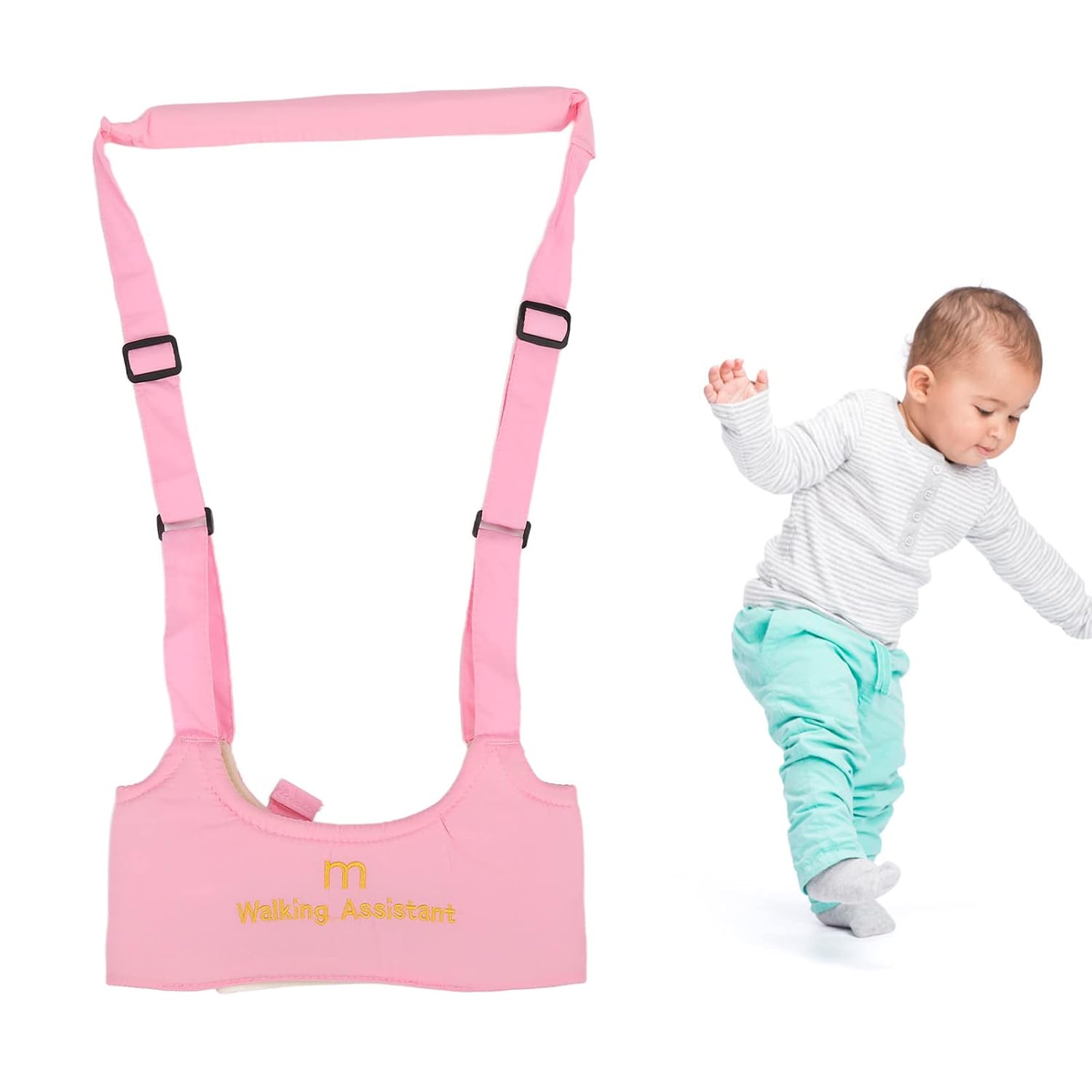 Dioche Arnés para caminar para bebé, ajustable, agradable a la piel, alivia el dolor de espalda, ayuda para niños de 8 a 20 meses